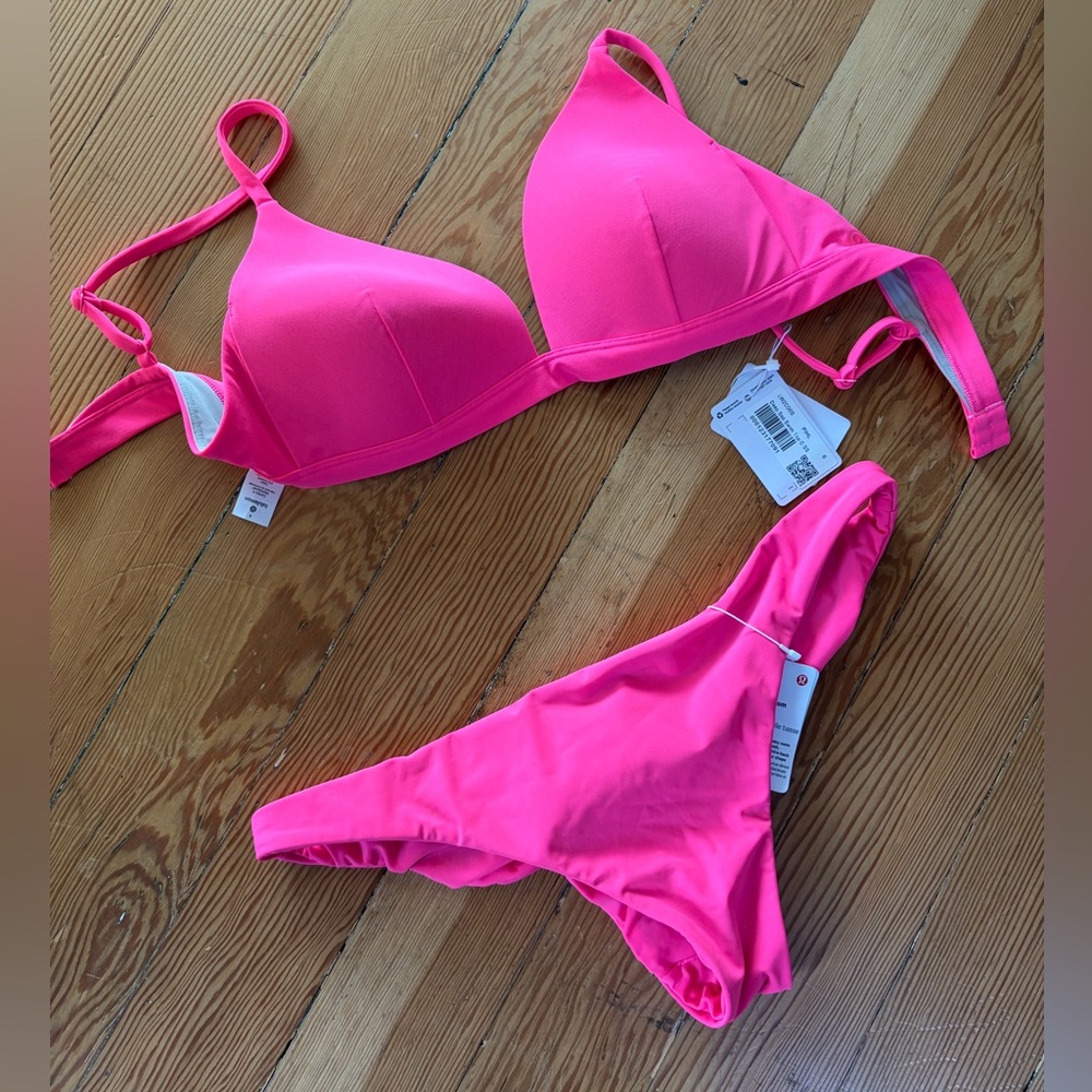 Lululemon NWT Cheeky Hot Pink Bikini Set sz 6-8